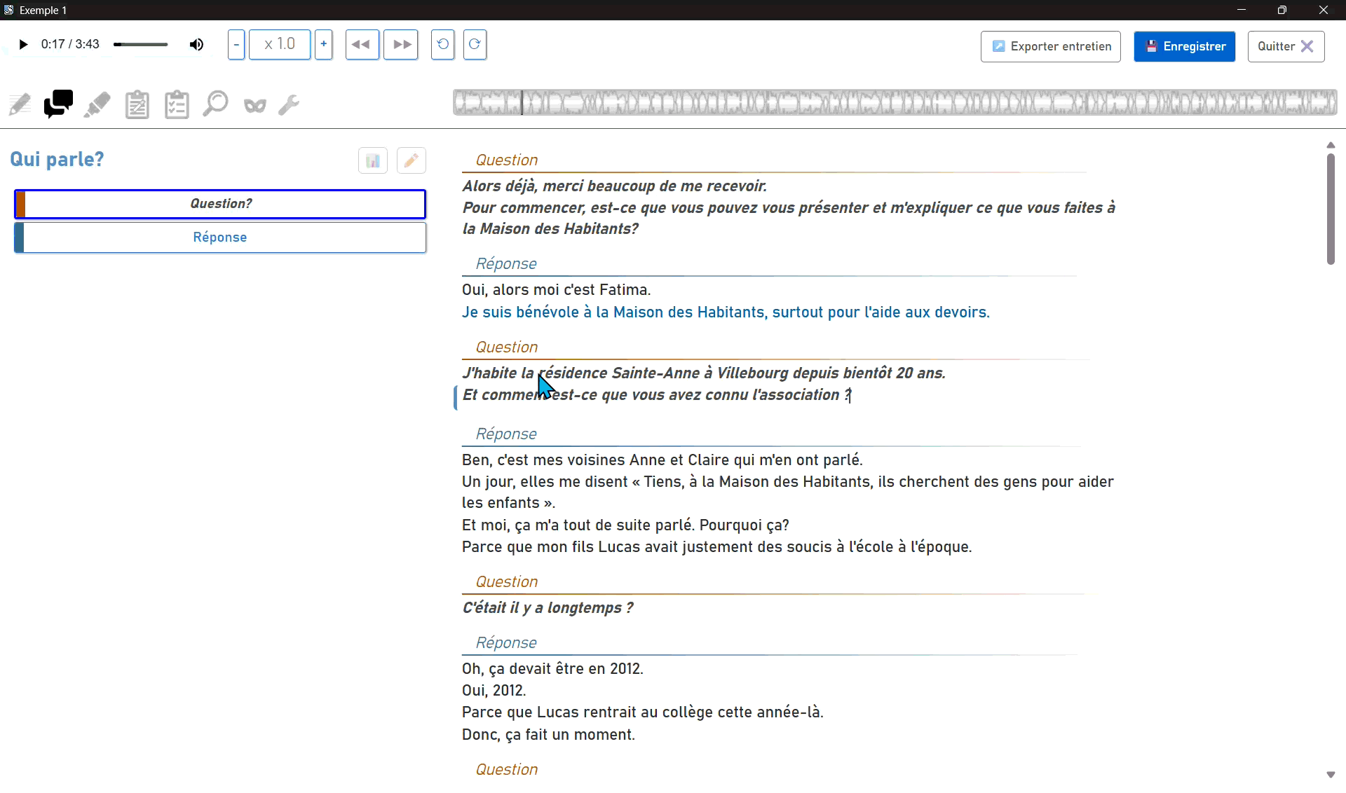 affecter locuteur