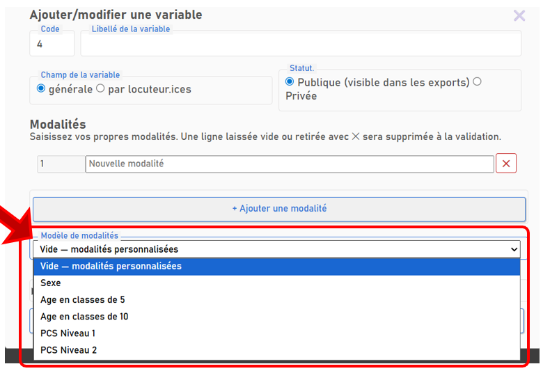 Utiliser un modèle de variable
