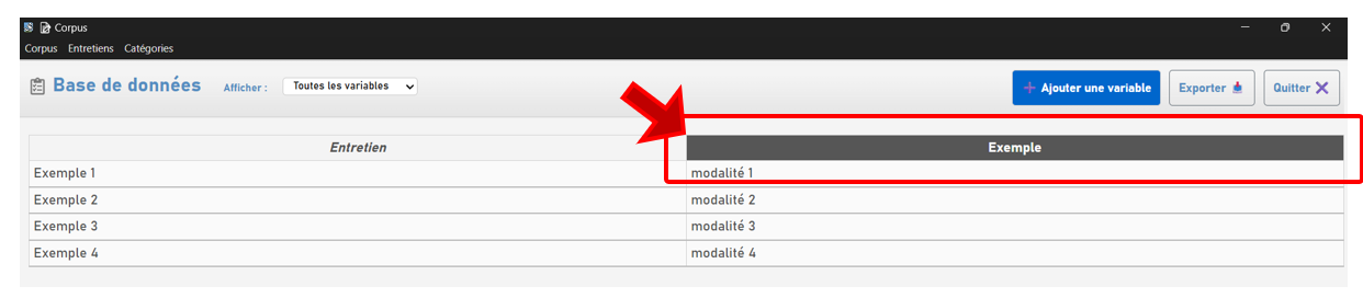 Modifier une variable