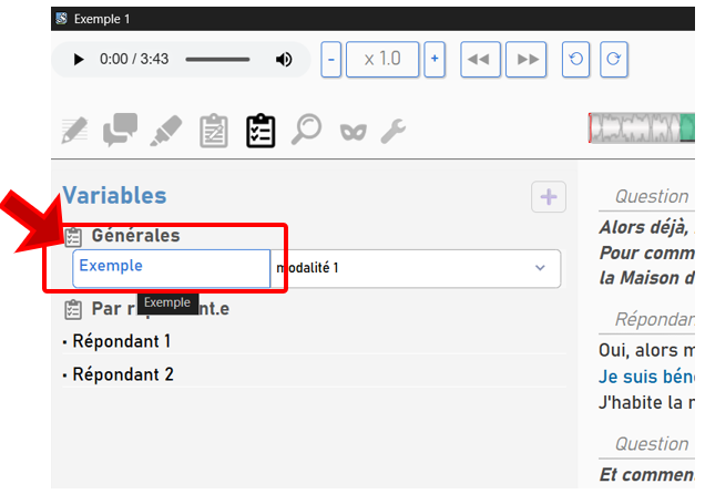 Modifier une variable depuis la fenêtre d'édition